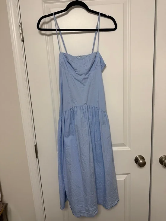 Pepper Mayo Yvette Corset Midi  Blue Spaghetti- Dress - Picture 2 of 4